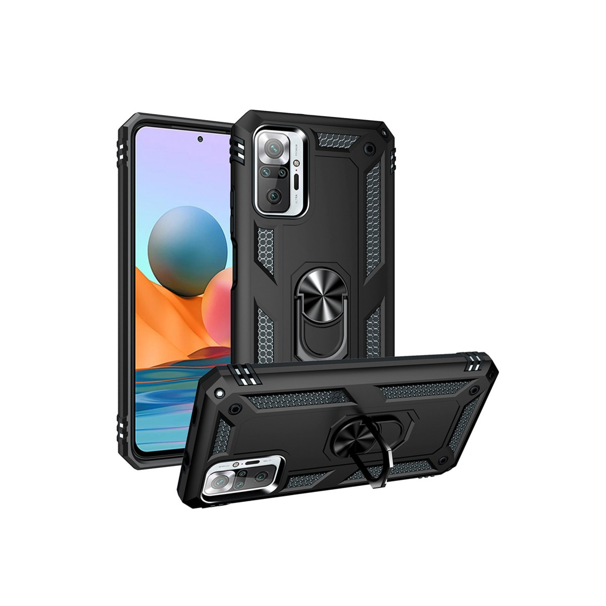 Newface Xiaomi Redmi Note 10 Pro Kılıf Sofya Yüzüklü Silikon Kapak - Siyah — görsel 11