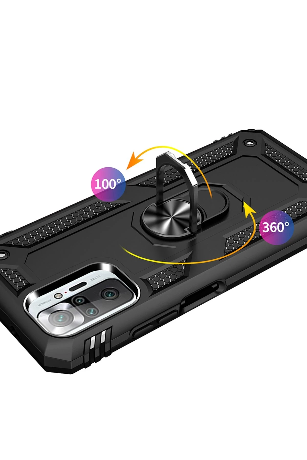 Newface Xiaomi Redmi Note 10 Pro Kılıf Sofya Yüzüklü Silikon Kapak - Siyah — görsel 4