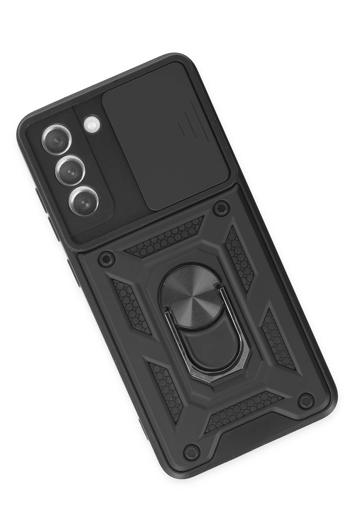 Newface Samsung Galaxy S21 FE Kılıf Pars Lens Yüzüklü Silikon - Siyah — görsel 3