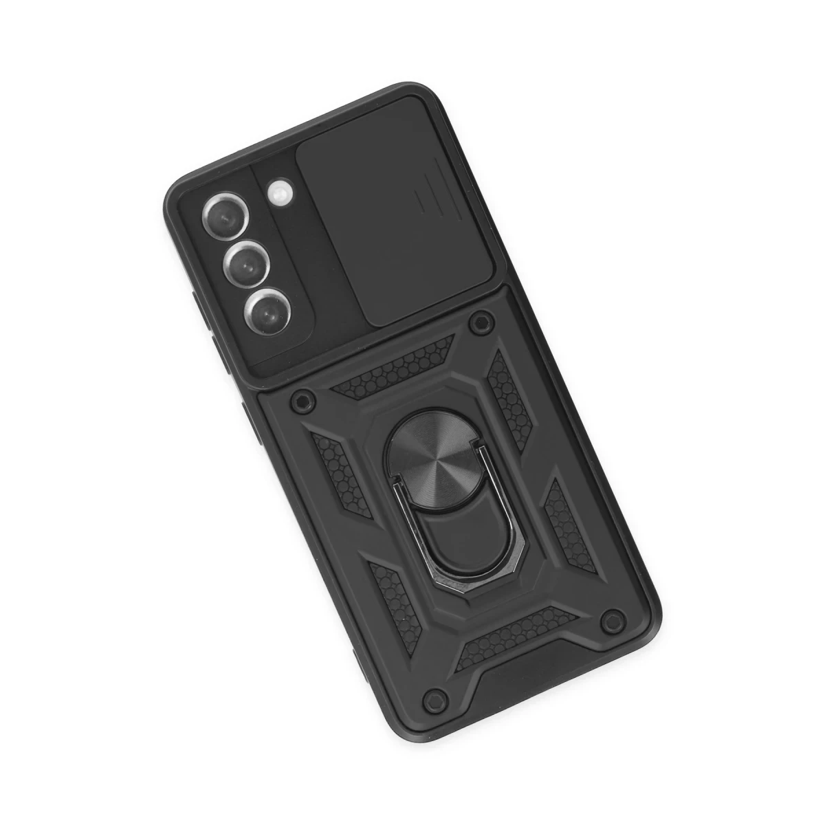 Newface Samsung Galaxy S21 FE Kılıf Pars Lens Yüzüklü Silikon - Siyah — görsel 8