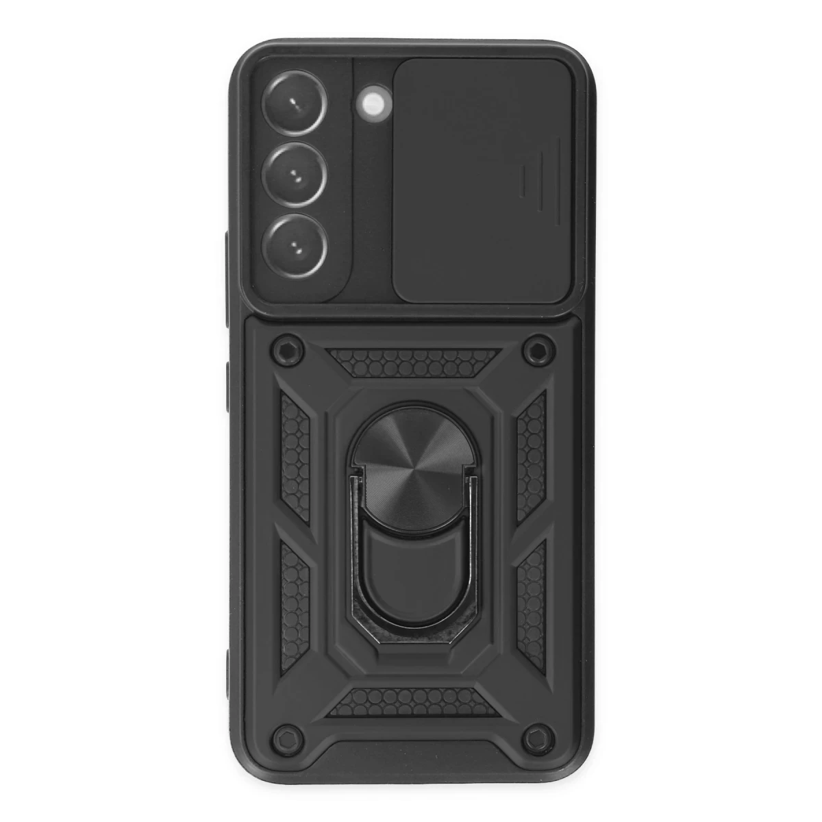 Newface Samsung Galaxy S22 Kılıf Pars Lens Yüzüklü Silikon - Siyah — görsel 6