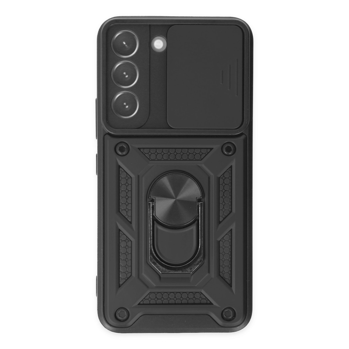 Newface Samsung Galaxy S22 Kılıf Pars Lens Yüzüklü Silikon - Siyah — görsel 11