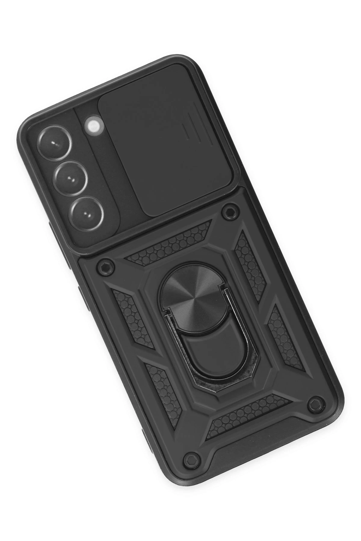 Newface Samsung Galaxy S22 Kılıf Pars Lens Yüzüklü Silikon - Siyah — görsel 3