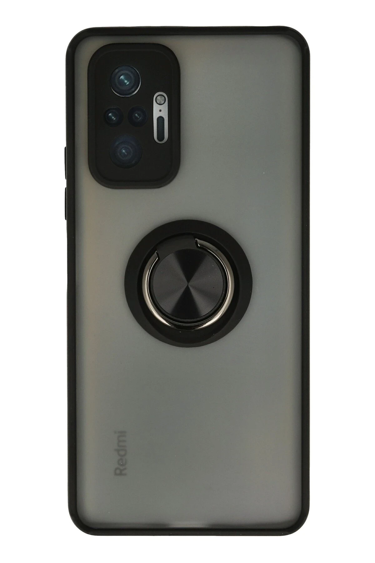 Newface Xiaomi Redmi Note 10 Pro Kılıf Montreal Yüzüklü Silikon Kapak - Siyah
