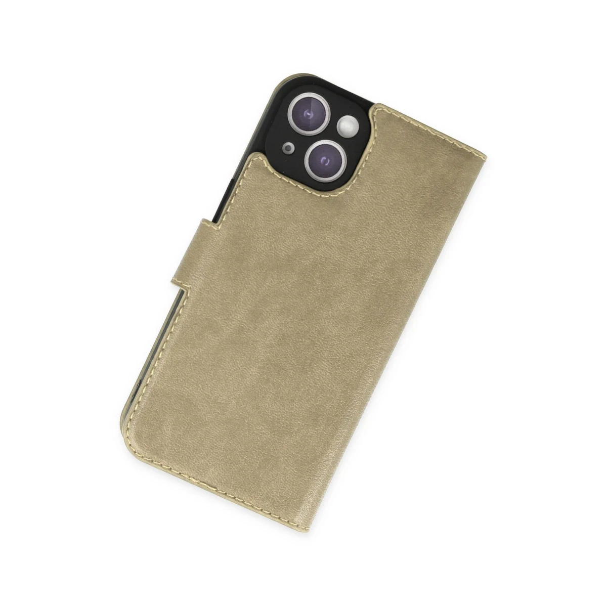 Newface Apple iPhone 14 Kılıf Trend S Plus Kapaklı Kılıf - Gold
