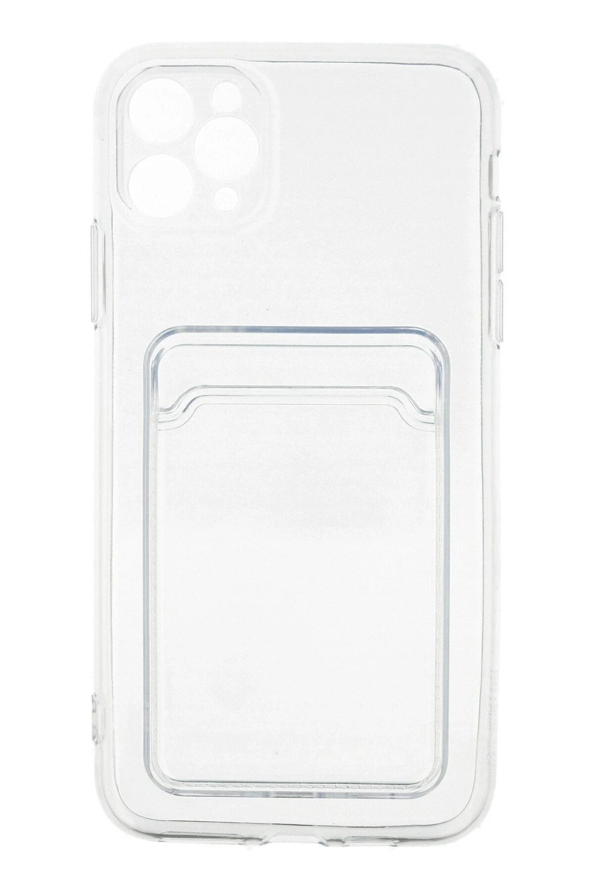 Newface iPhone 11 Pro Max Kılıf Kart Şeffaf Silikon - Şeffaf