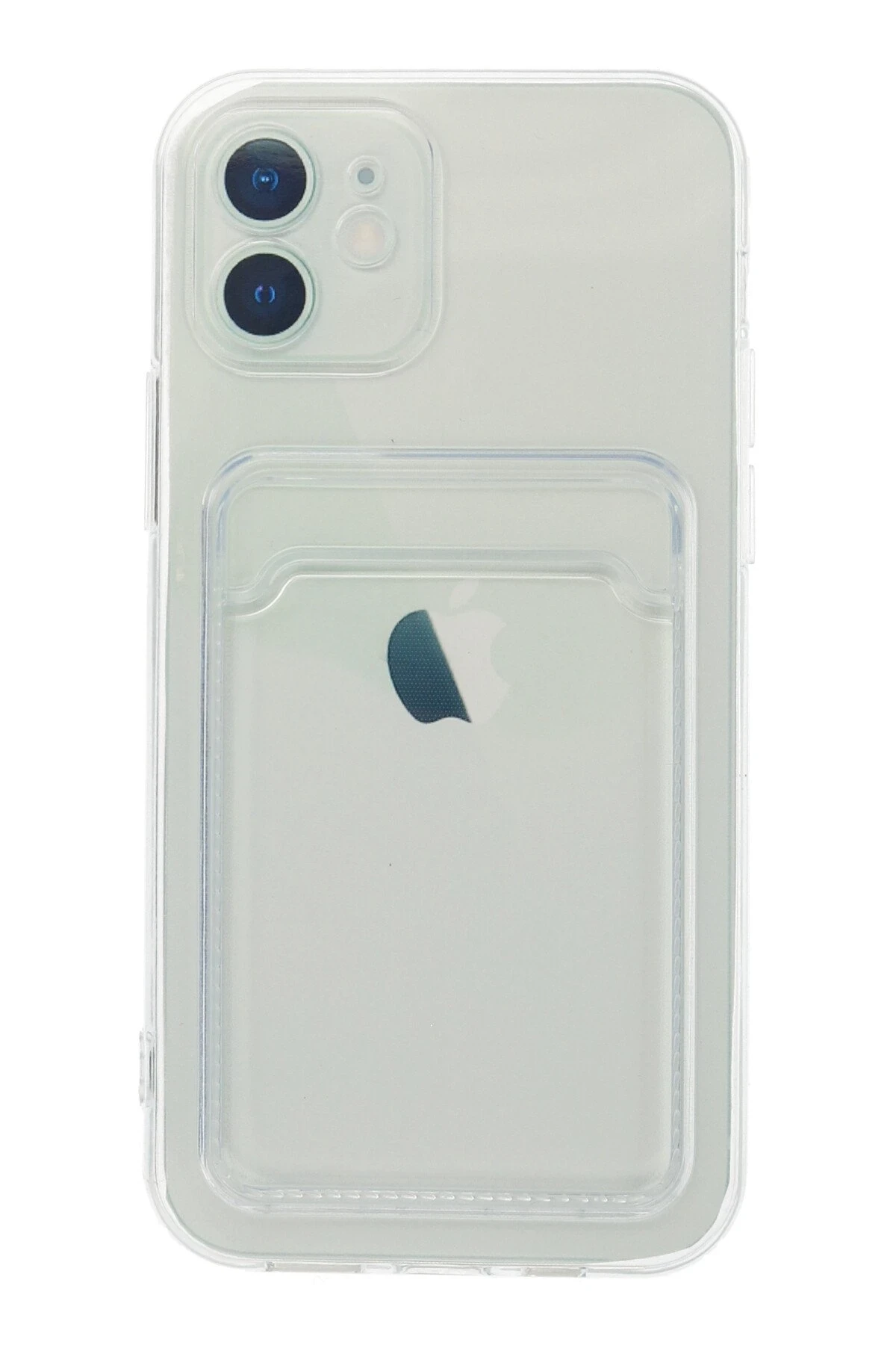 Newface iPhone 12 Kılıf Kart Şeffaf Silikon - Şeffaf