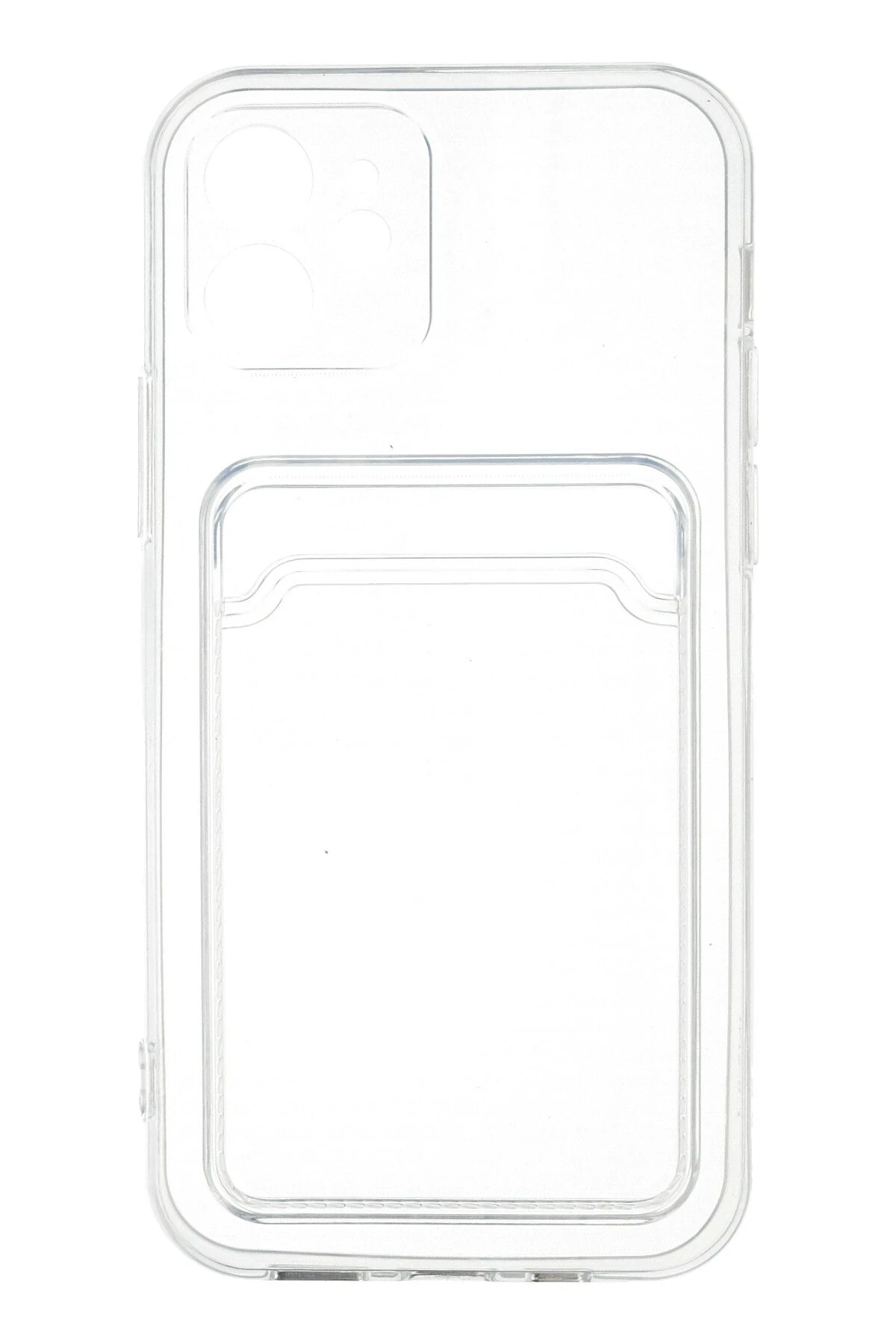 Newface iPhone 12 Kılıf Kart Şeffaf Silikon - Şeffaf