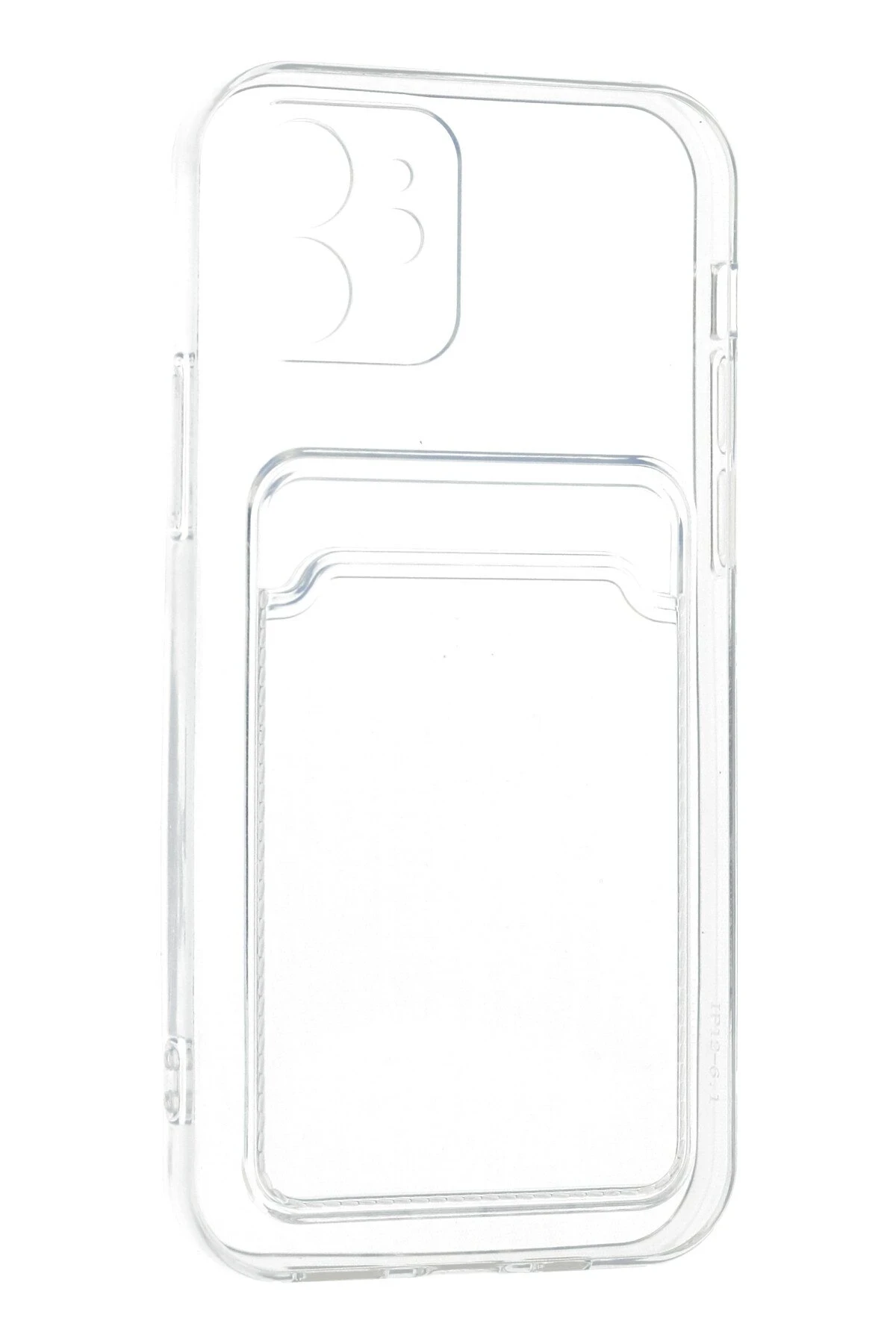 Newface iPhone 12 Kılıf Kart Şeffaf Silikon - Şeffaf