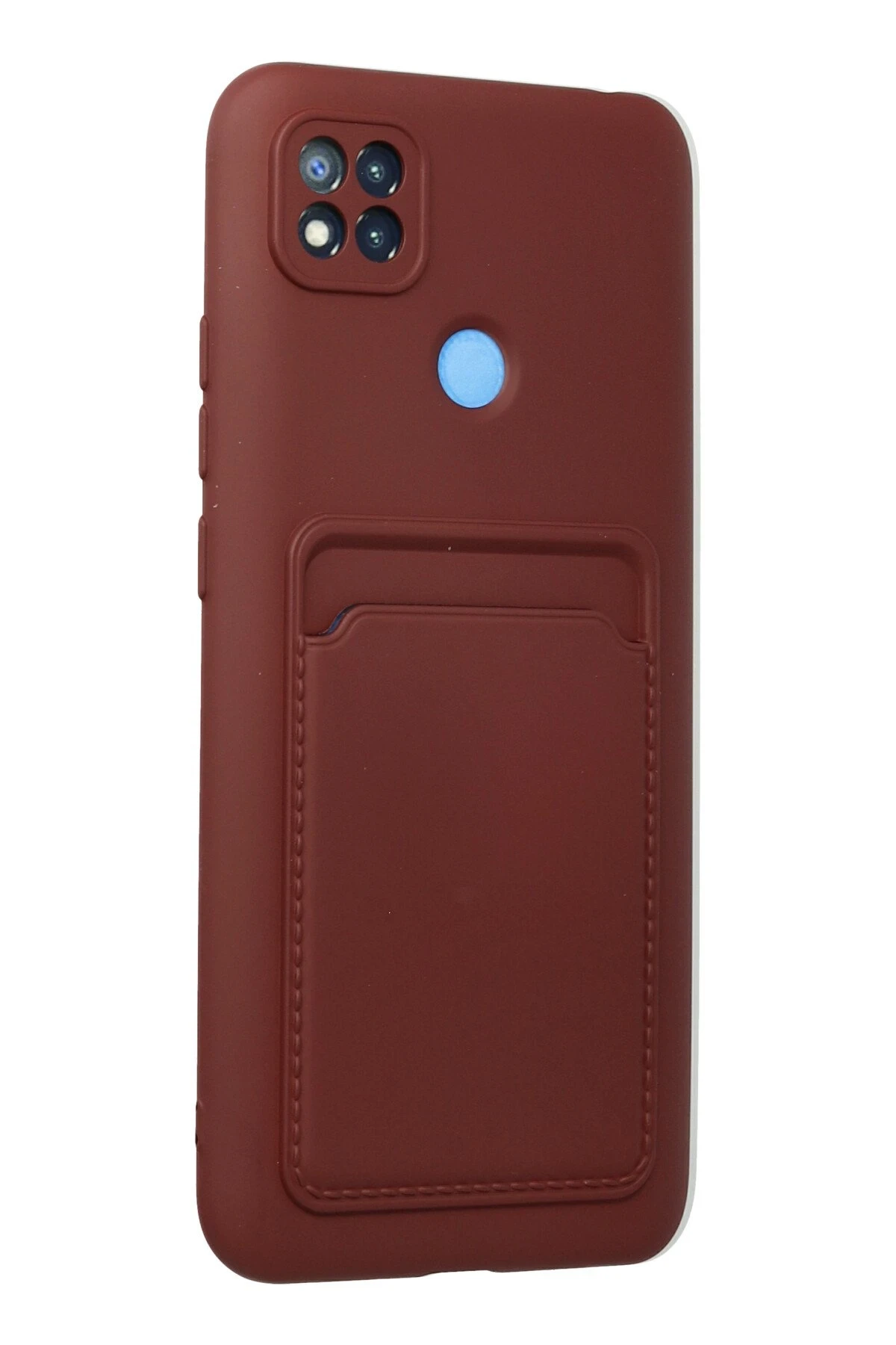 Newface Xiaomi Redmi 9C Kılıf Kelvin Kartvizitli Silikon - Bordo