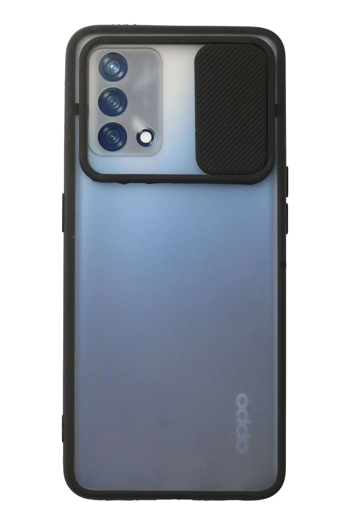 Newface Oppo A74 4G Kılıf Palm Buzlu Kamera Sürgülü Silikon - Siyah