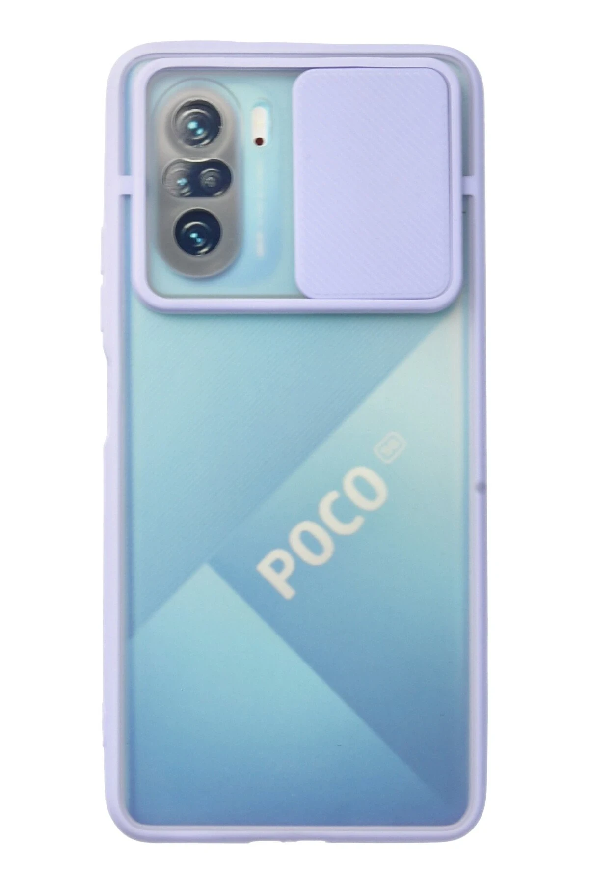 Newface Xiaomi Poco F3 Kılıf Palm Buzlu Kamera Sürgülü Silikon - Lila