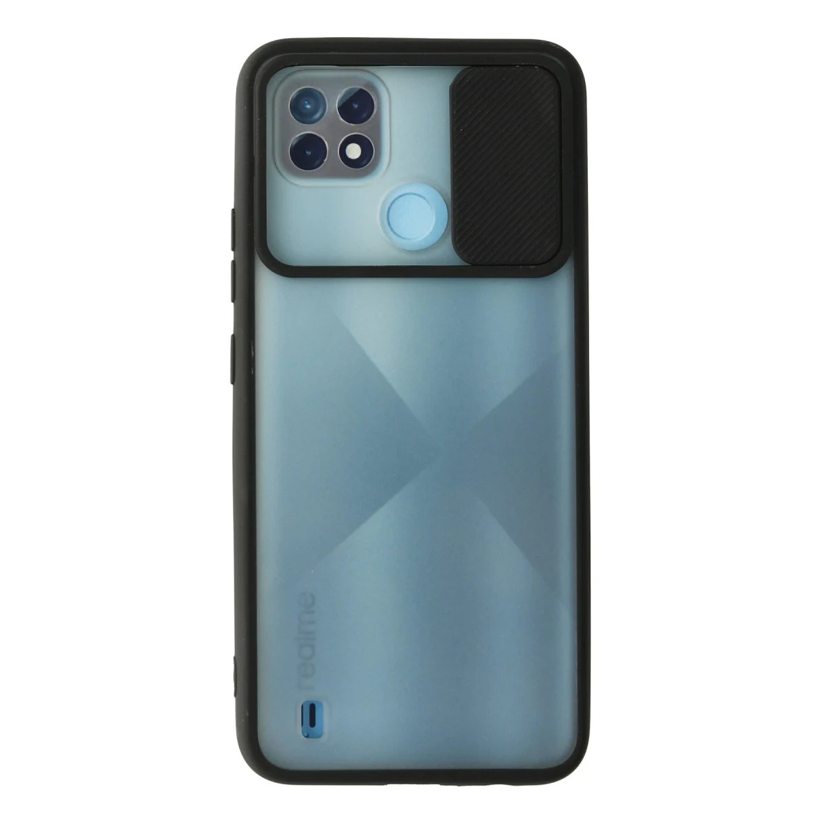 Newface Realme C21 Kılıf Palm Buzlu Kamera Sürgülü Silikon - Siyah — görsel 4