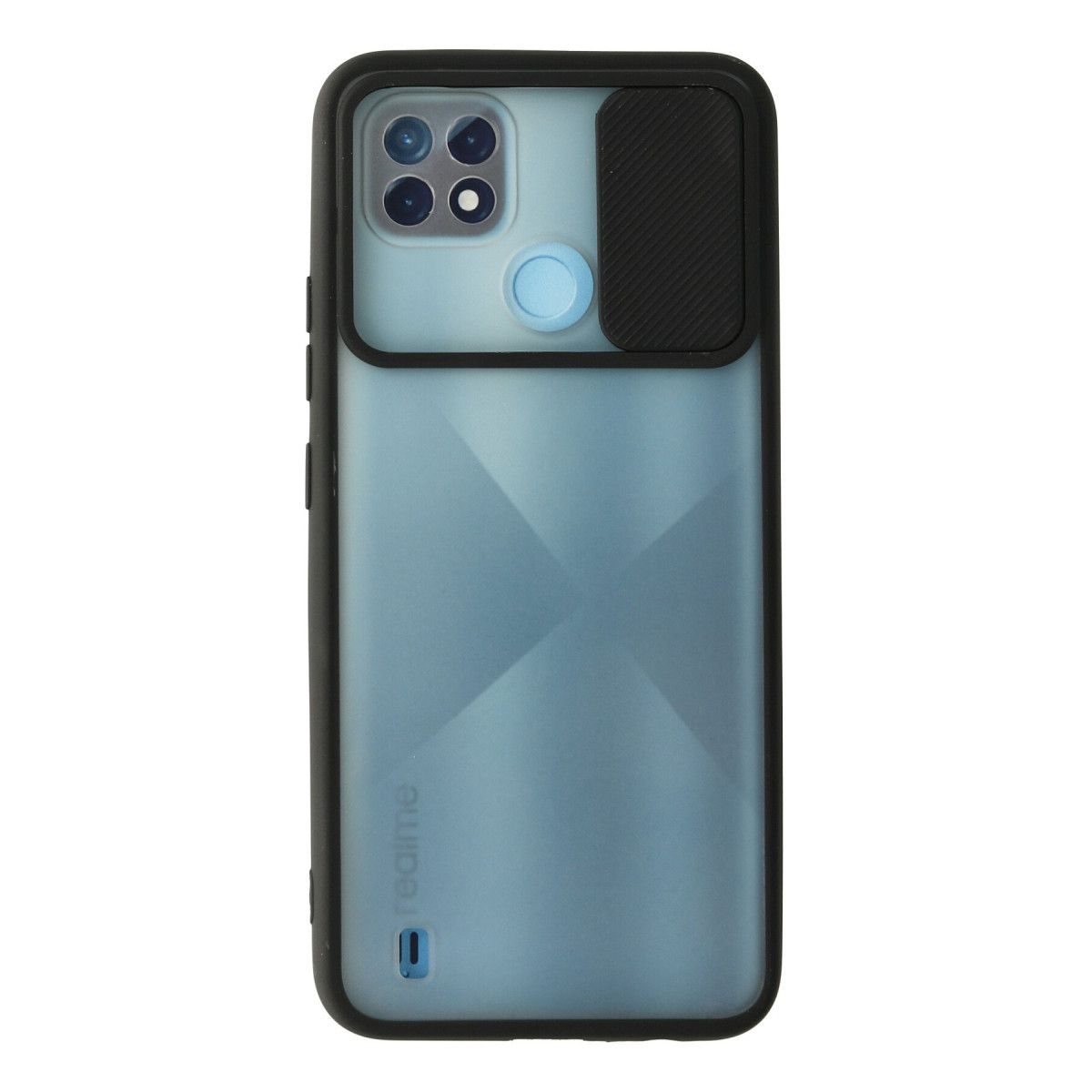 Newface Realme C21 Kılıf Palm Buzlu Kamera Sürgülü Silikon - Siyah — görsel 7