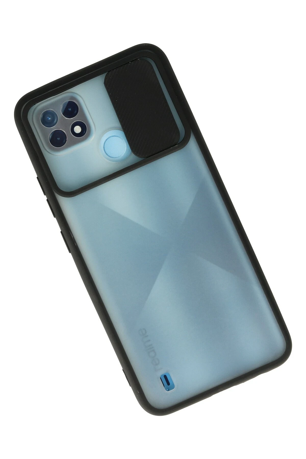 Newface Realme C21 Kılıf Palm Buzlu Kamera Sürgülü Silikon - Siyah — görsel 2