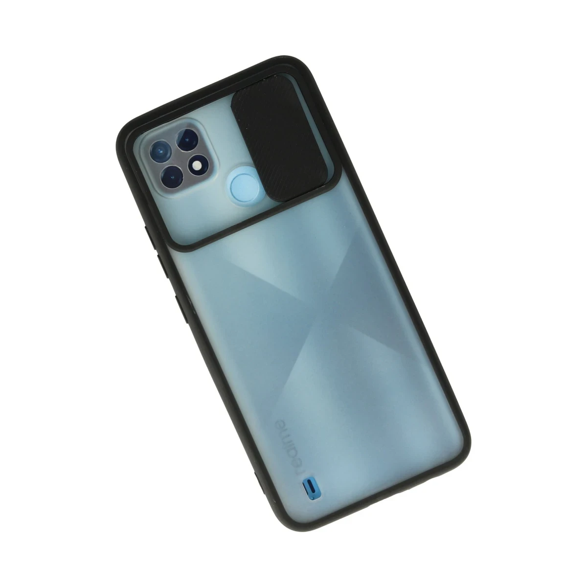 Newface Realme C21 Kılıf Palm Buzlu Kamera Sürgülü Silikon - Siyah — görsel 5
