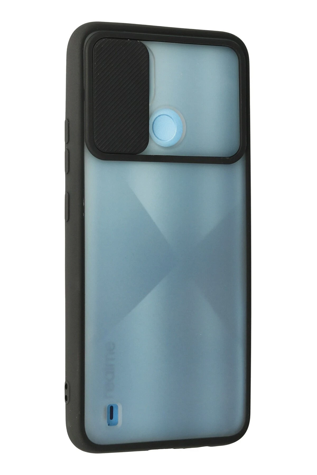 Newface Realme C21 Kılıf Palm Buzlu Kamera Sürgülü Silikon - Siyah — görsel 3