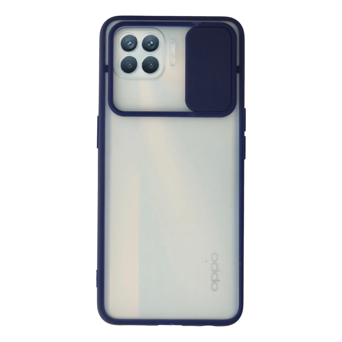Newface Oppo Reno 4 Lite Kılıf Palm Buzlu Kamera Sürgülü Silikon - Lacivert