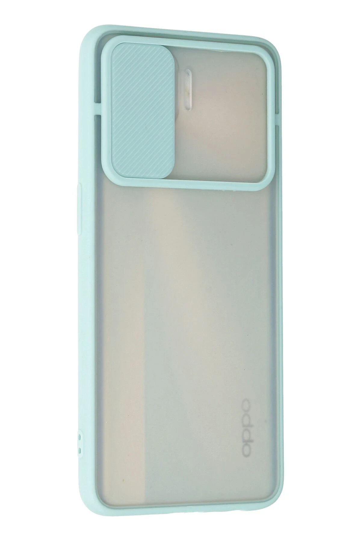 Newface Oppo Reno 4 Lite Kılıf Palm Buzlu Kamera Sürgülü Silikon - Turkuaz