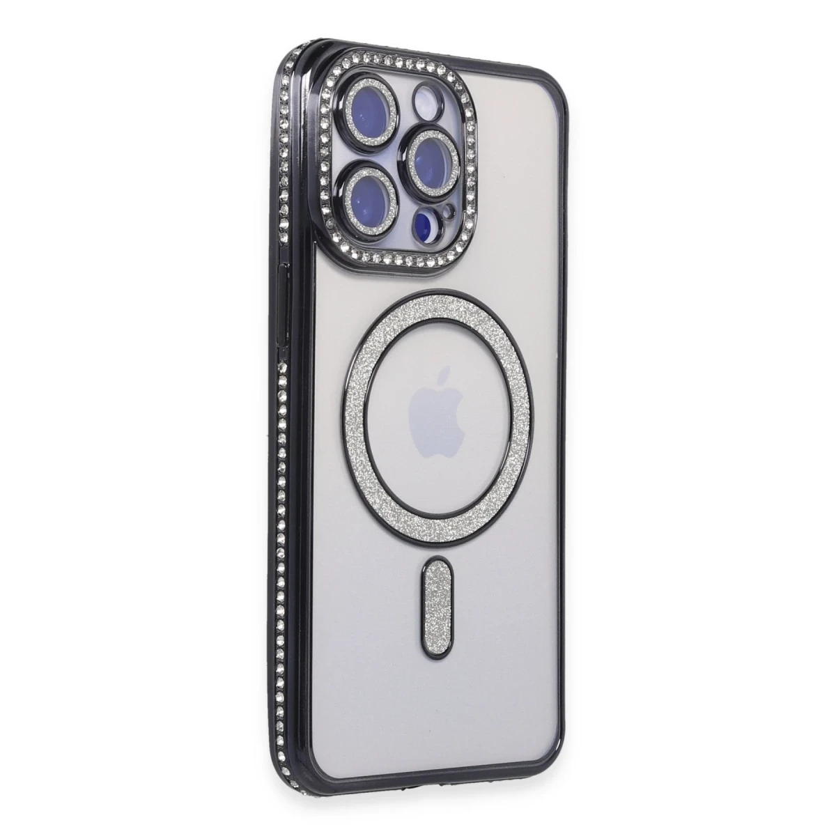 Newface Apple iPhone 15 Pro Kılıf Joke Simli Magneticsafe Kılıf - Siyah — görsel 4