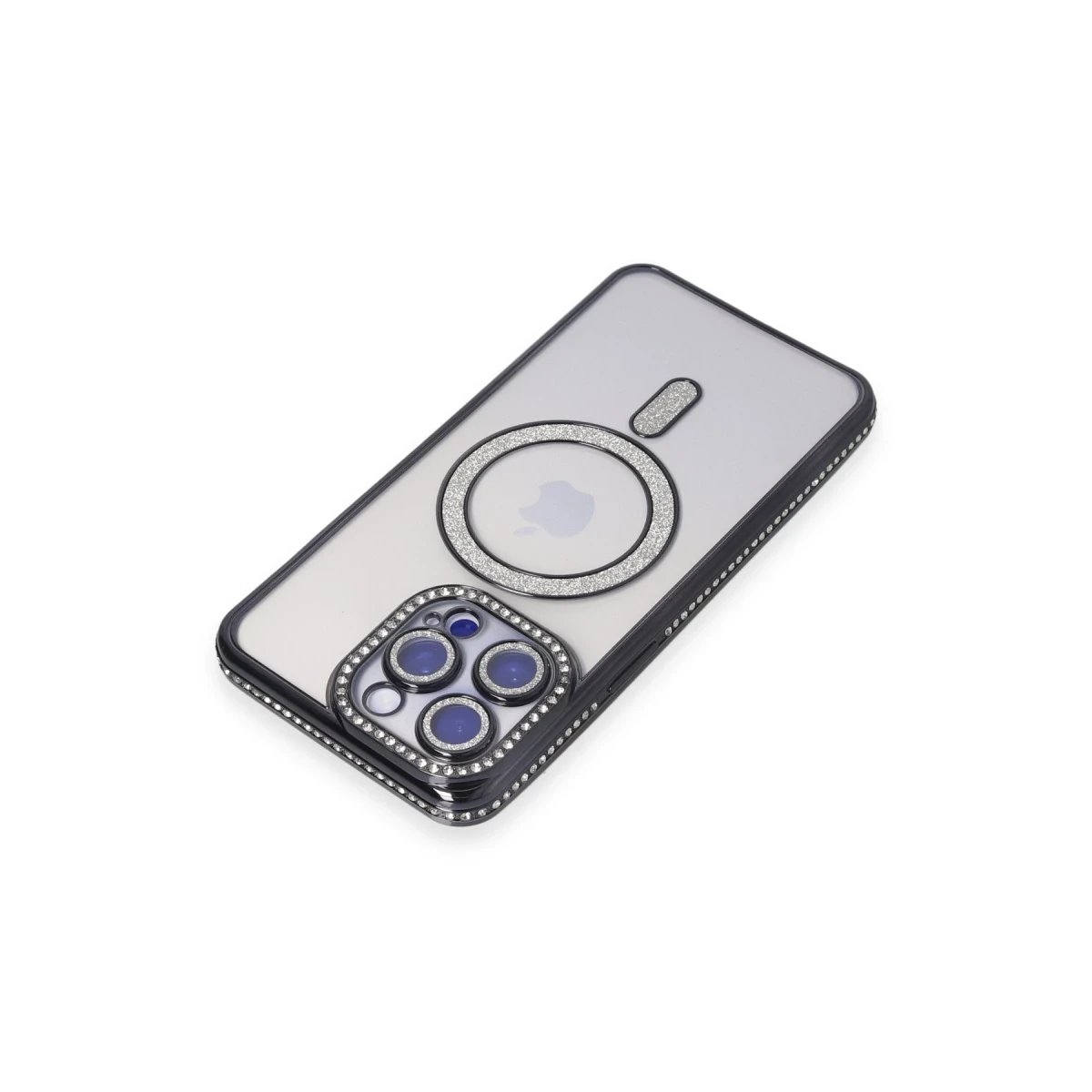 Newface Apple iPhone 15 Pro Kılıf Joke Simli Magneticsafe Kılıf - Siyah — görsel 5