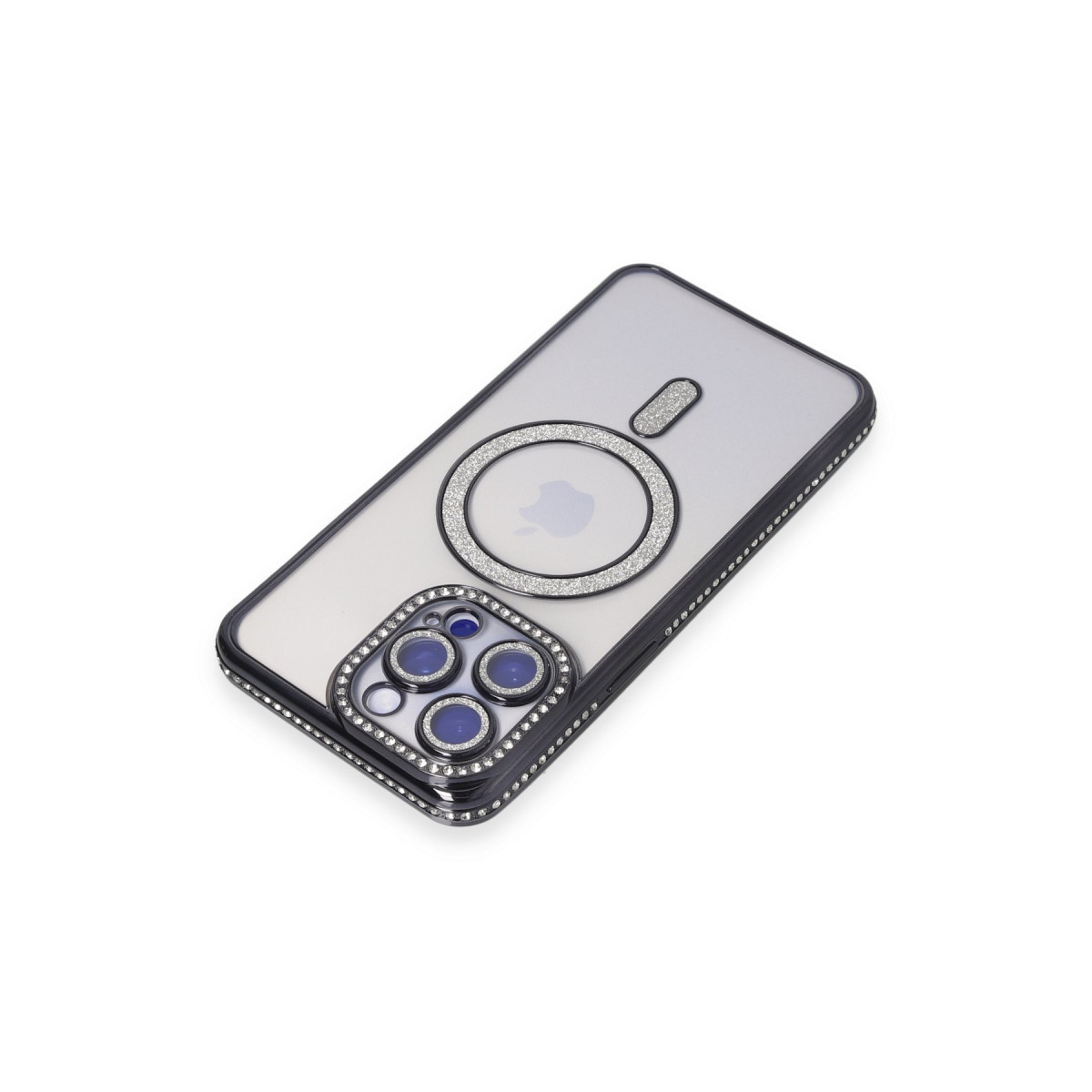 Newface Apple iPhone 15 Pro Kılıf Joke Simli Magneticsafe Kılıf - Siyah — görsel 8