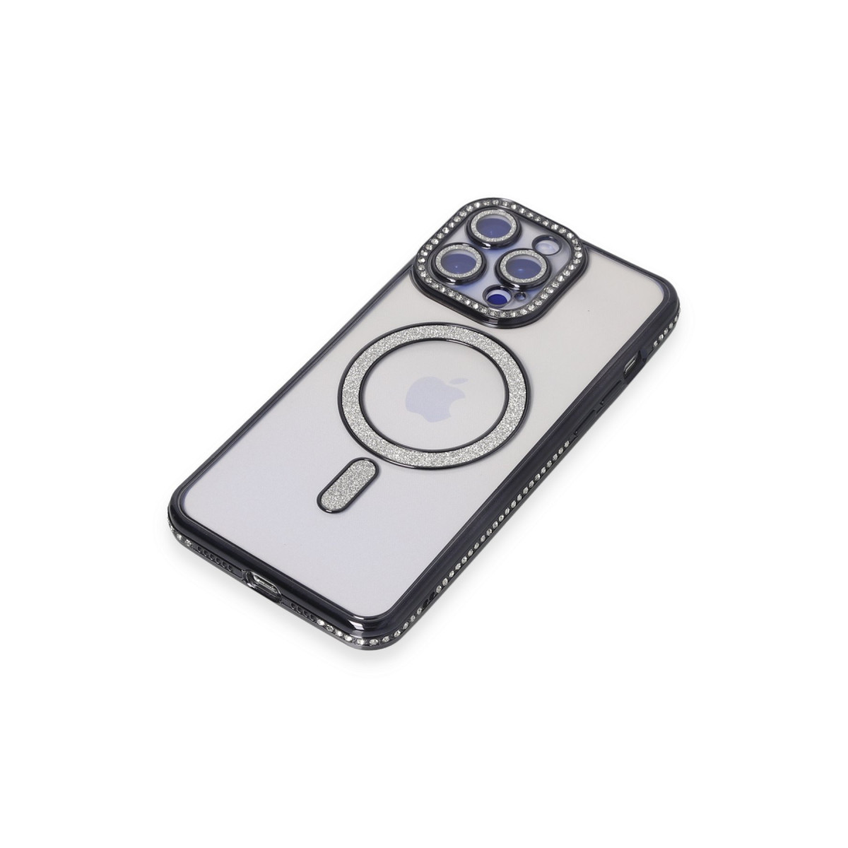 Newface Apple iPhone 15 Pro Kılıf Joke Simli Magneticsafe Kılıf - Siyah — görsel 9