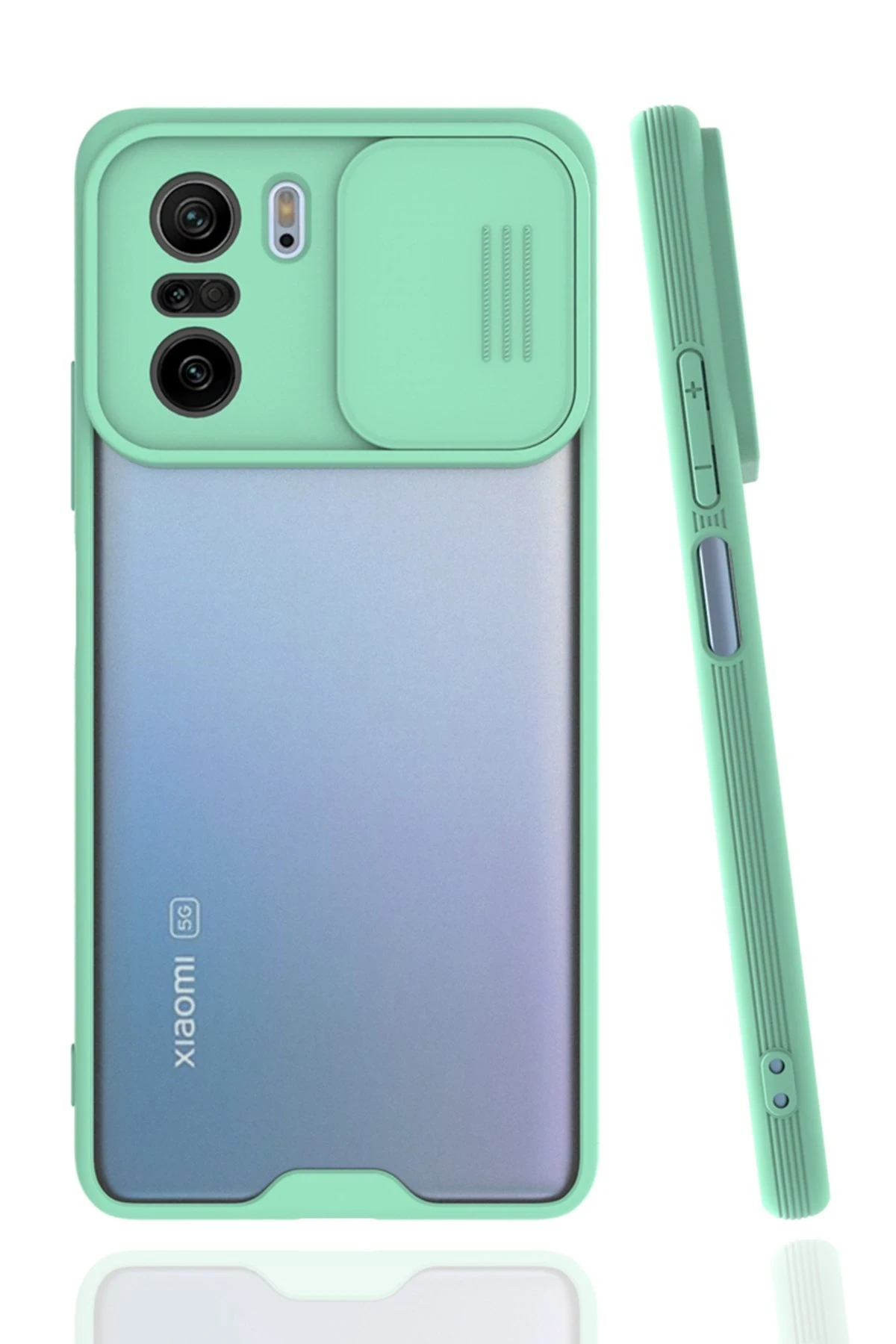 Newface Xiaomi Poco F3 Kılıf Platin Kamera Koruma Silikon - Açık Yeşil