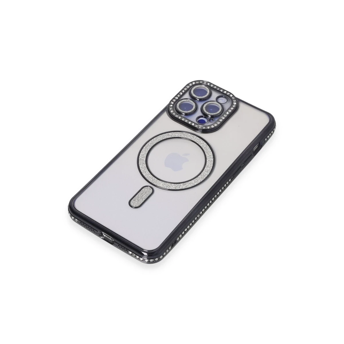 Newface Apple iPhone 15 Pro Max Kılıf Joke Simli Magneticsafe Kılıf - Siyah — görsel 6