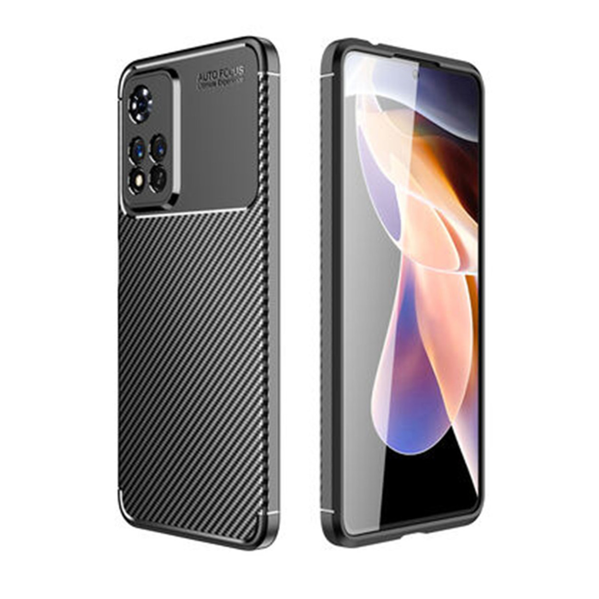 Newface Xiaomi Redmi Note 11 Pro Plus 5G Kılıf Auto Focus Karbon Kapak - Siyah — görsel 3