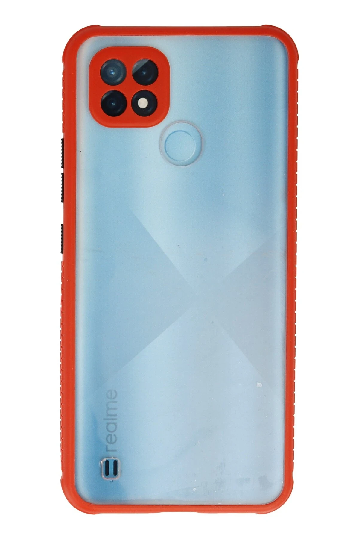 Newface Realme C21 Kılıf Miami Şeffaf Silikon - Kırmızı