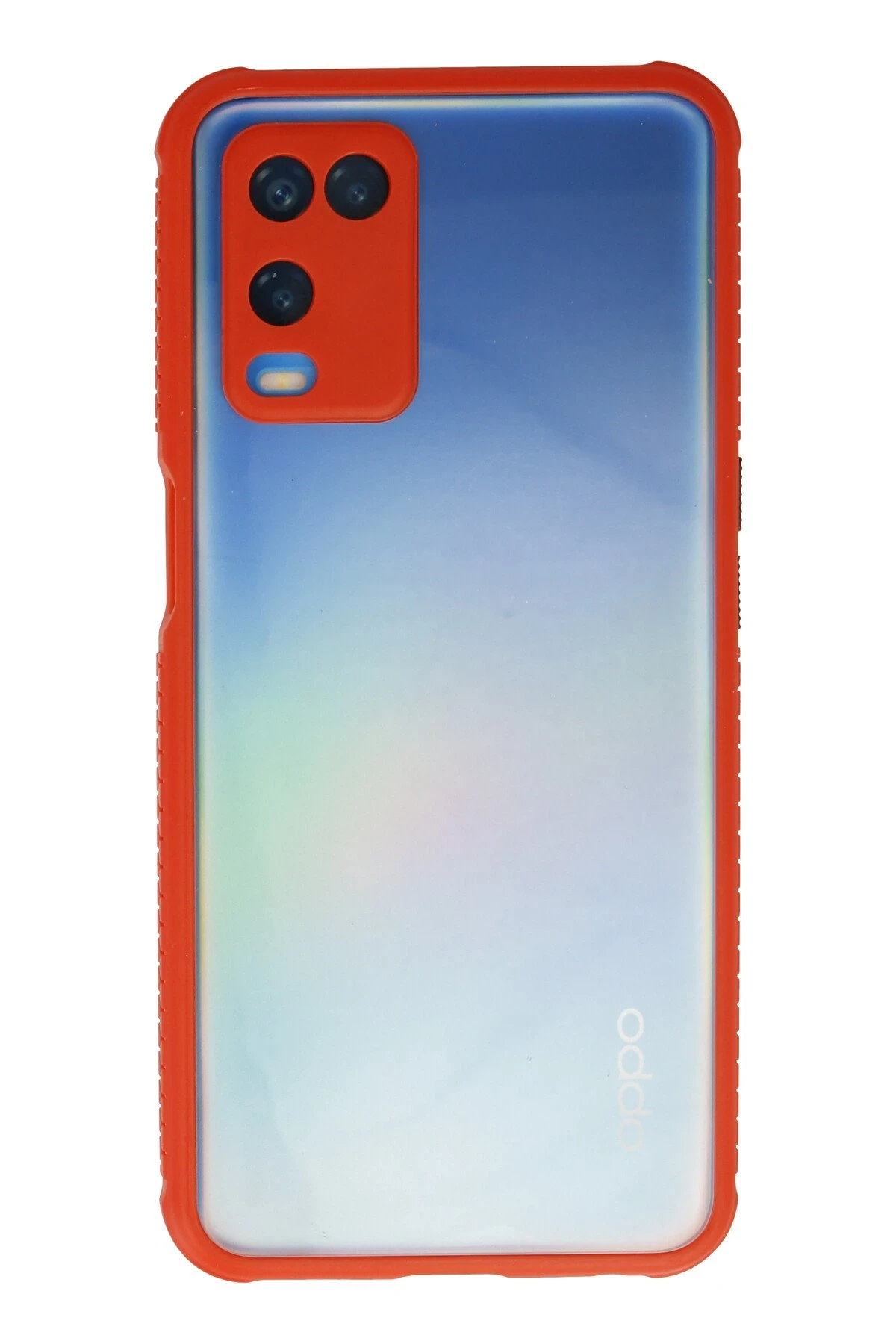 Newface Oppo A54 4G Kılıf Miami Şeffaf Silikon - Kırmızı