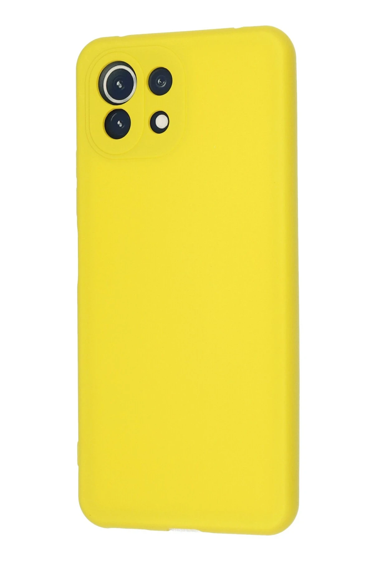 Newface Xiaomi Mİ 11 Lite Kılıf Nano içi Kadife Silikon - Sarı
