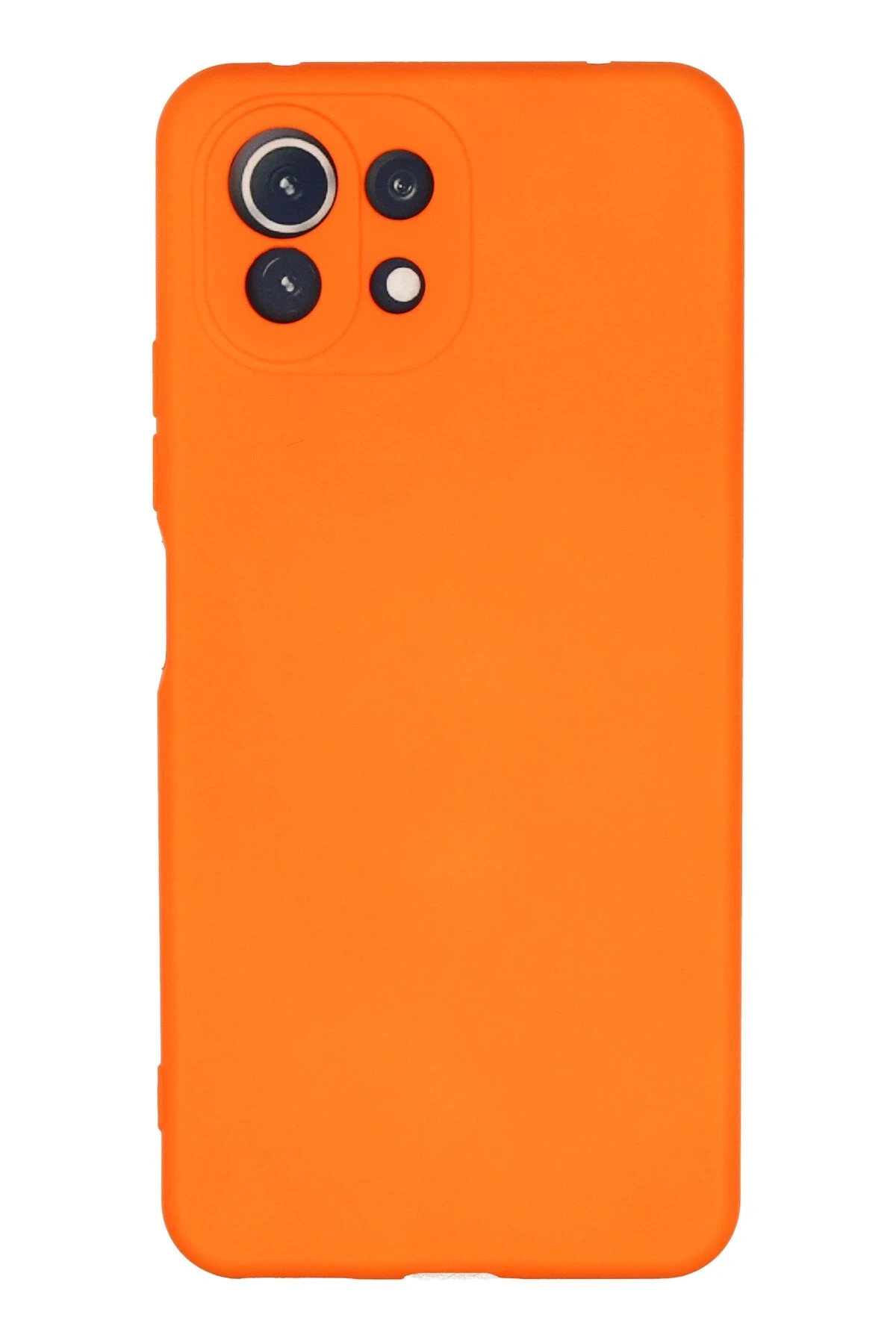 Newface Xiaomi Mİ 11 Lite Kılıf Nano içi Kadife Silikon - Turuncu