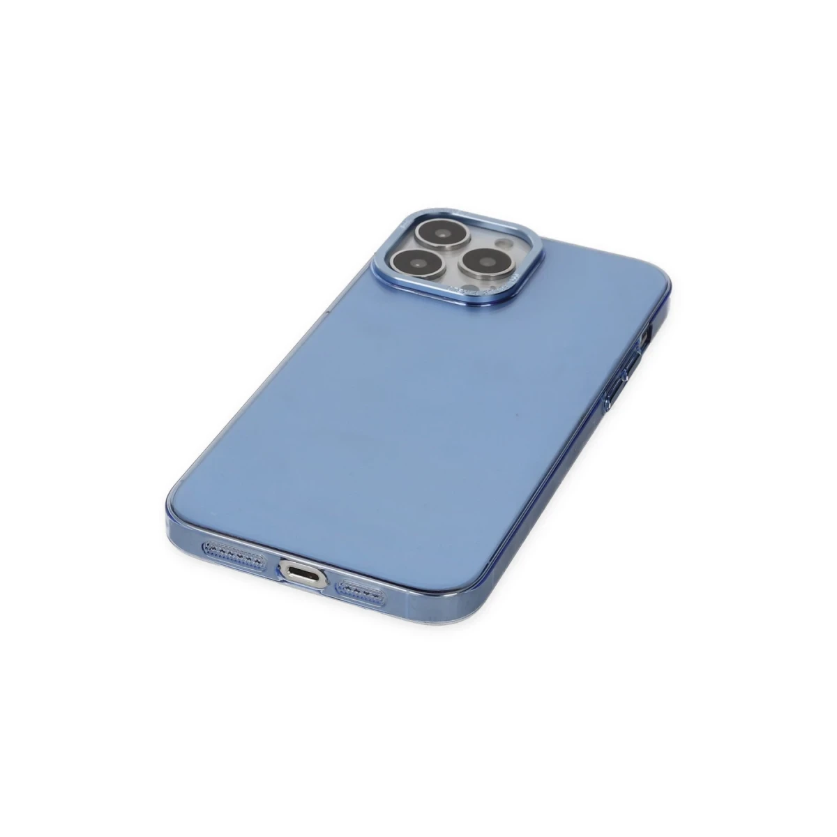 Newface Apple iPhone 14 Pro Kılıf Anka PC Sert Metal Kapak - Mavi