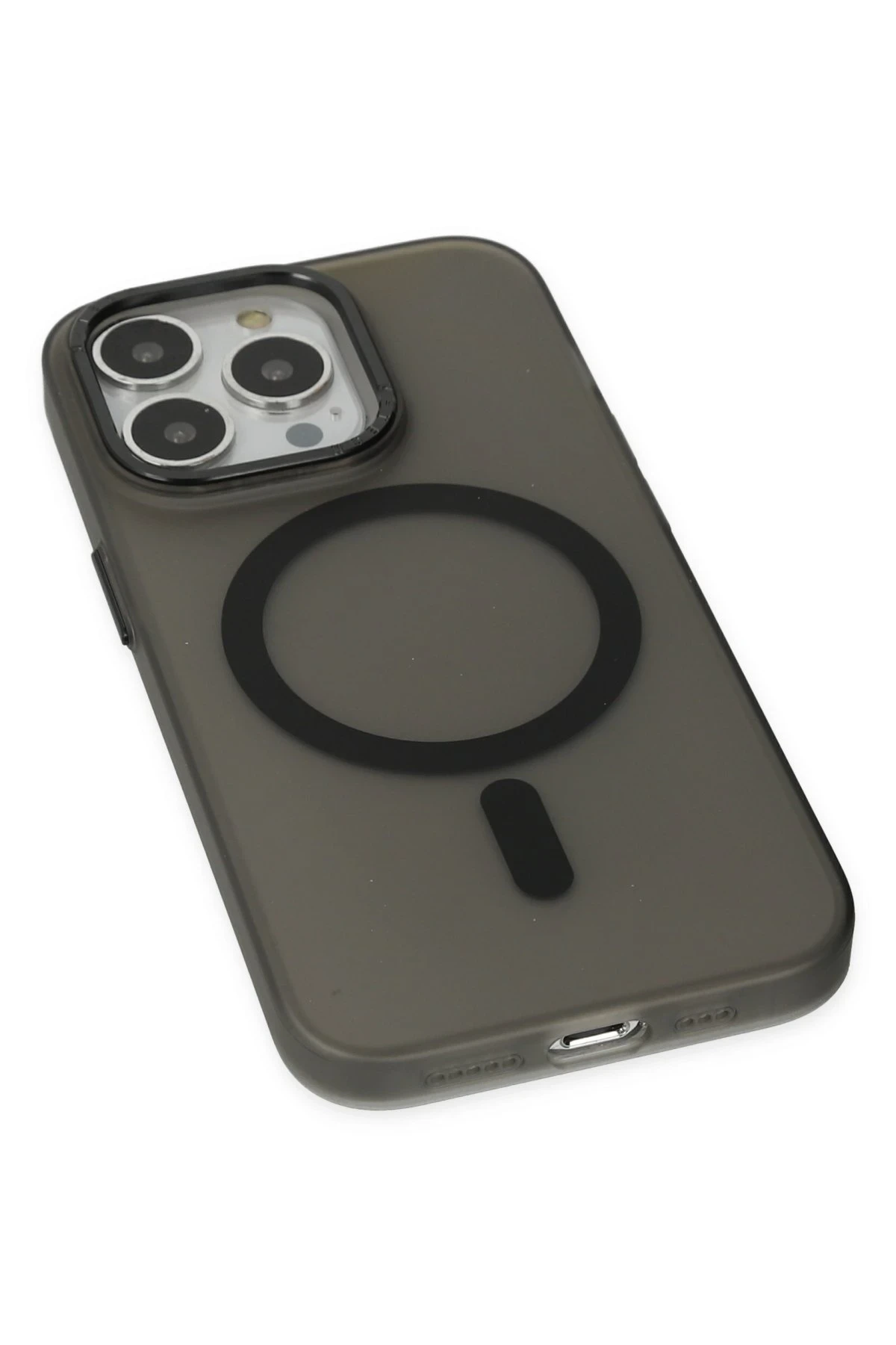 Newface iPhone 15 Pro Kılıf Lodos Magneticsafe Mat Kapak - Siyah