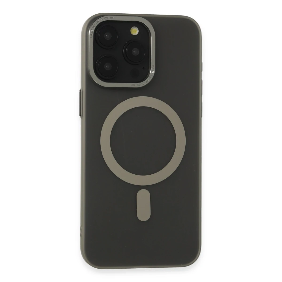 Newface Apple iPhone 15 Pro Max Kılıf Lodos Magneticsafe Mat Kapak - Titan Gri