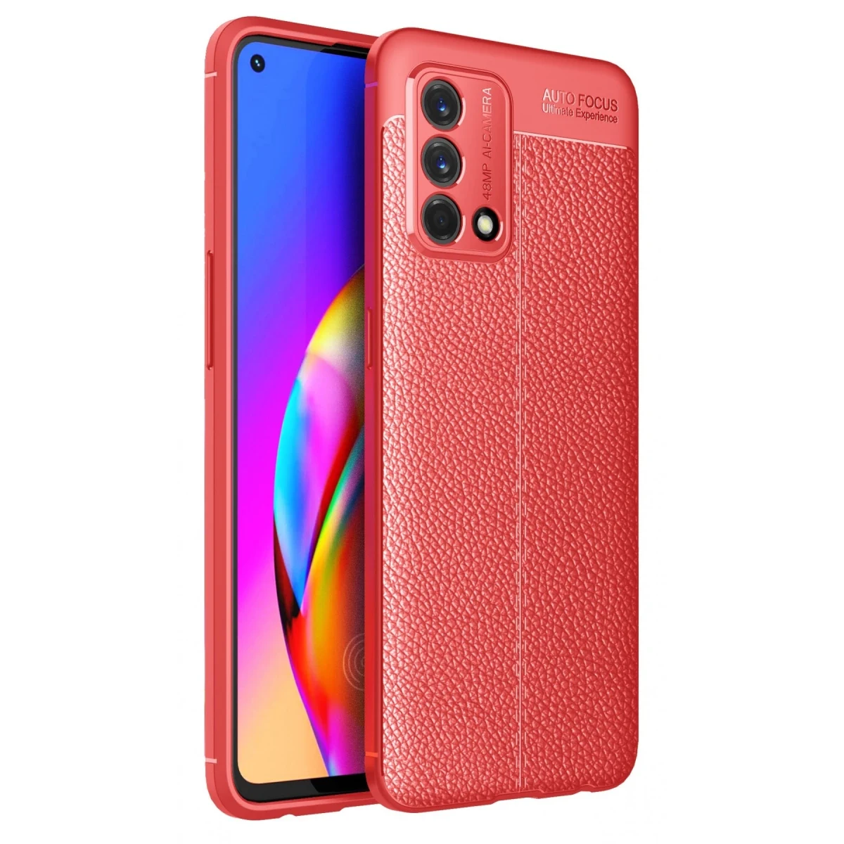 Newface Oppo A74 4G Kılıf Auto Focus Kapak - Kırmızı