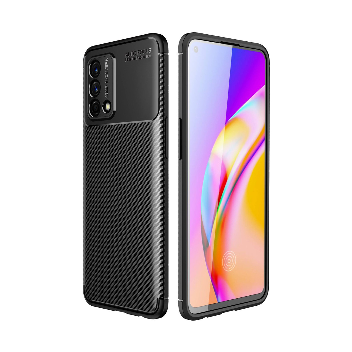 Newface Oppo A74 4G Kılıf Auto Focus Karbon Kapak - Siyah — görsel 7