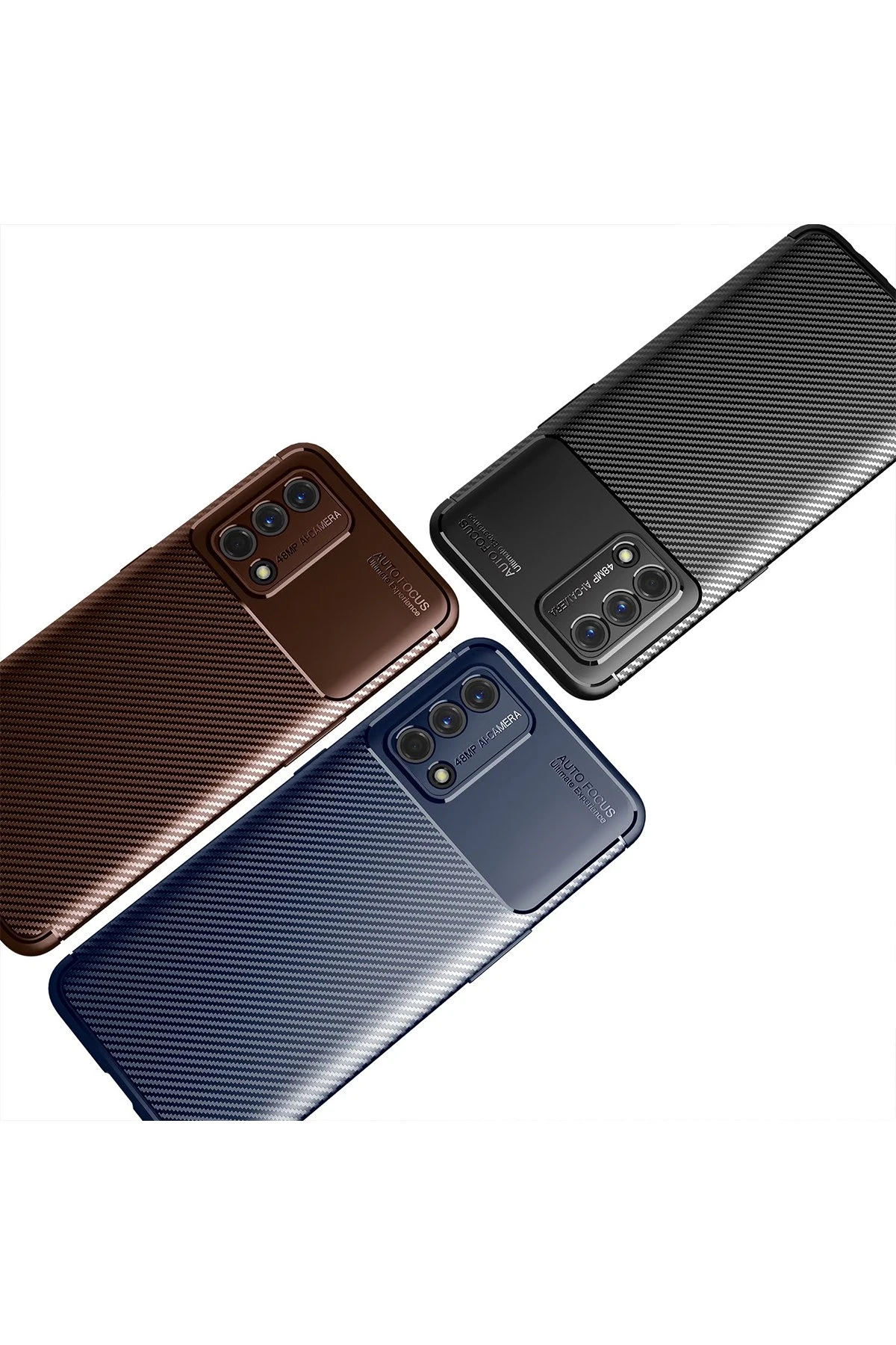 Newface Oppo A74 4G Kılıf Auto Focus Karbon Kapak - Siyah — görsel 2