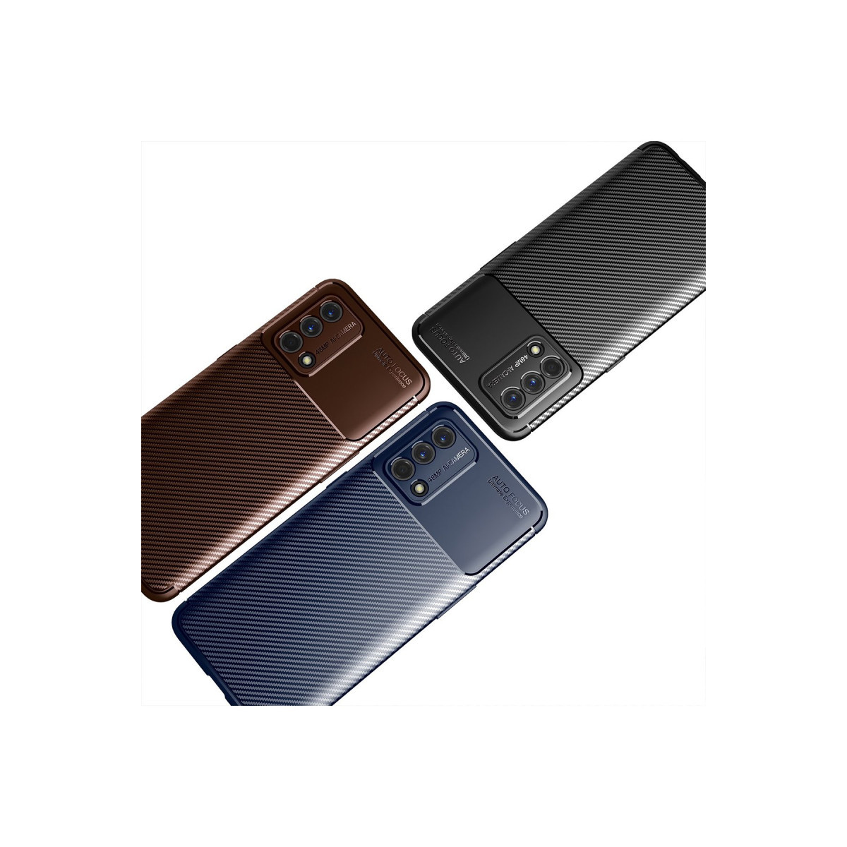 Newface Oppo A74 4G Kılıf Auto Focus Karbon Kapak - Siyah — görsel 8