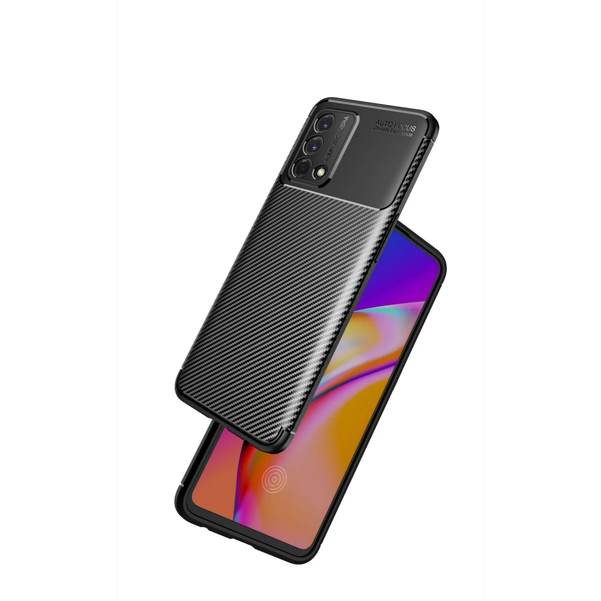 Newface Oppo A74 4G Kılıf Auto Focus Karbon Kapak - Siyah — görsel 6
