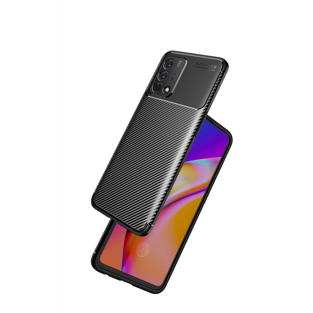 Newface Oppo A74 4G Kılıf Auto Focus Karbon Kapak - Siyah — görsel 9