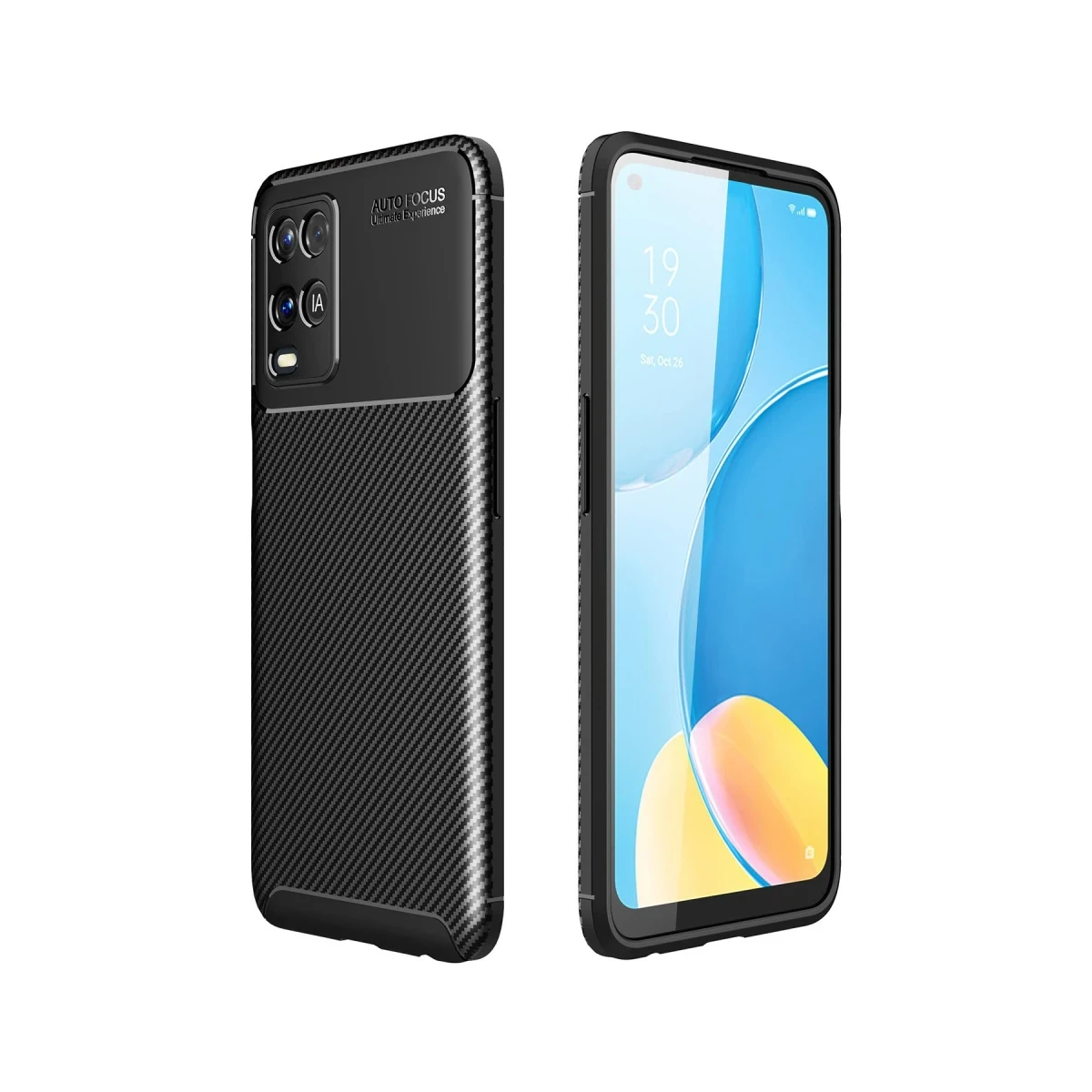 Newface Oppo A54 4G Kılıf Auto Focus Karbon Kapak - Siyah — görsel 3