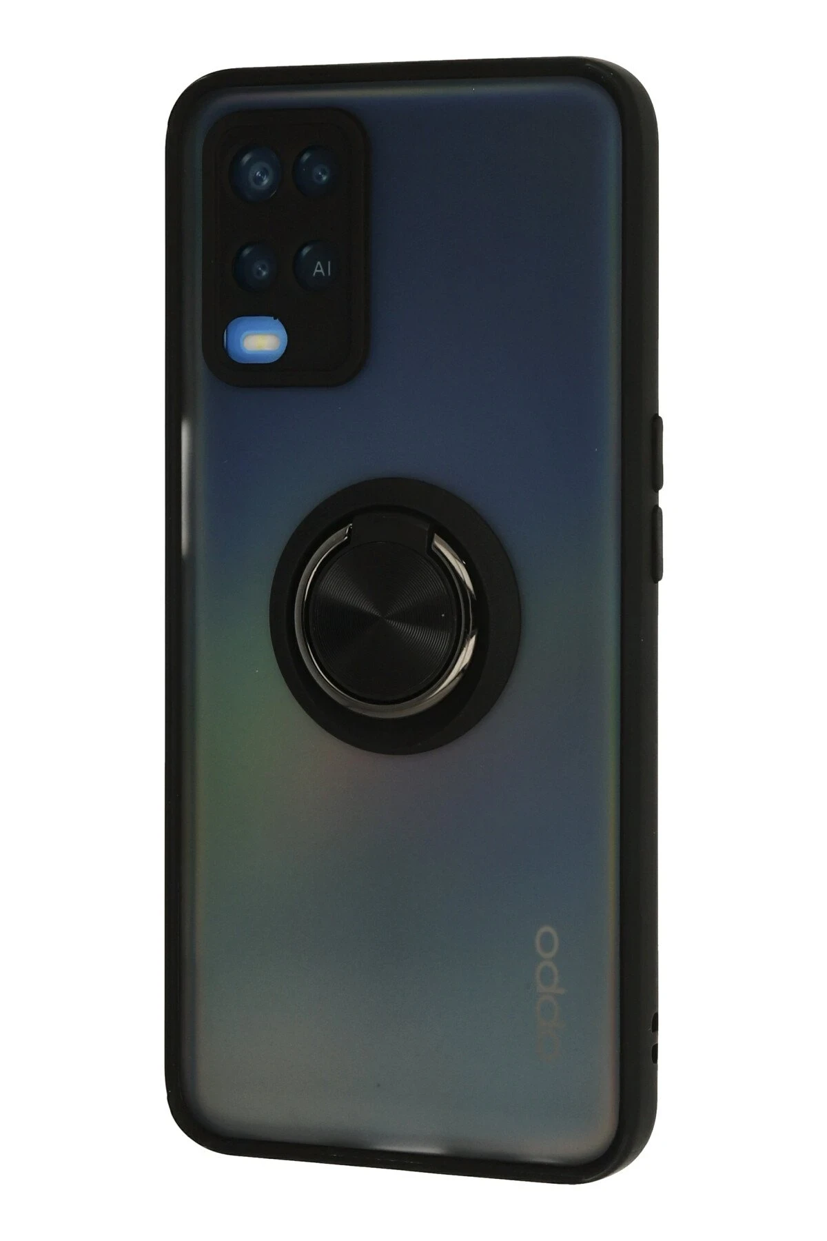 Newface Oppo A54 4G Kılıf Montreal Yüzüklü Silikon Kapak - Siyah