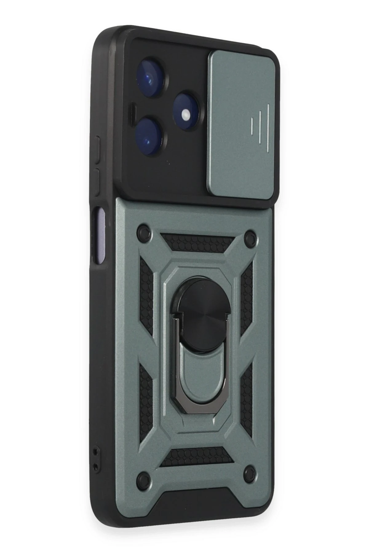 Newface Realme C53 Kılıf Pars Lens Yüzüklü Silikon - Yeşil