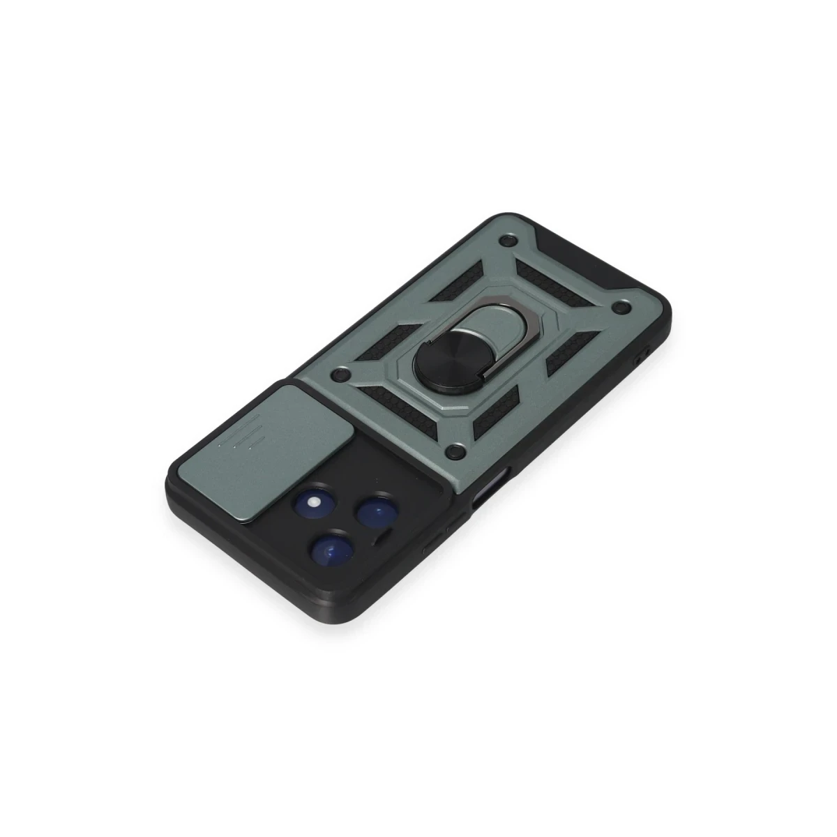 Newface Realme C53 Kılıf Pars Lens Yüzüklü Silikon - Yeşil