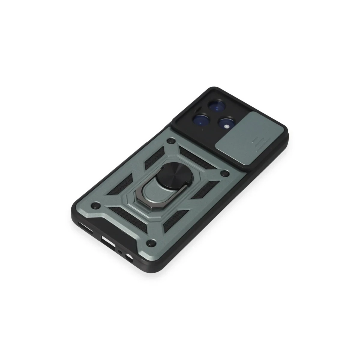 Newface Realme C53 Kılıf Pars Lens Yüzüklü Silikon - Yeşil