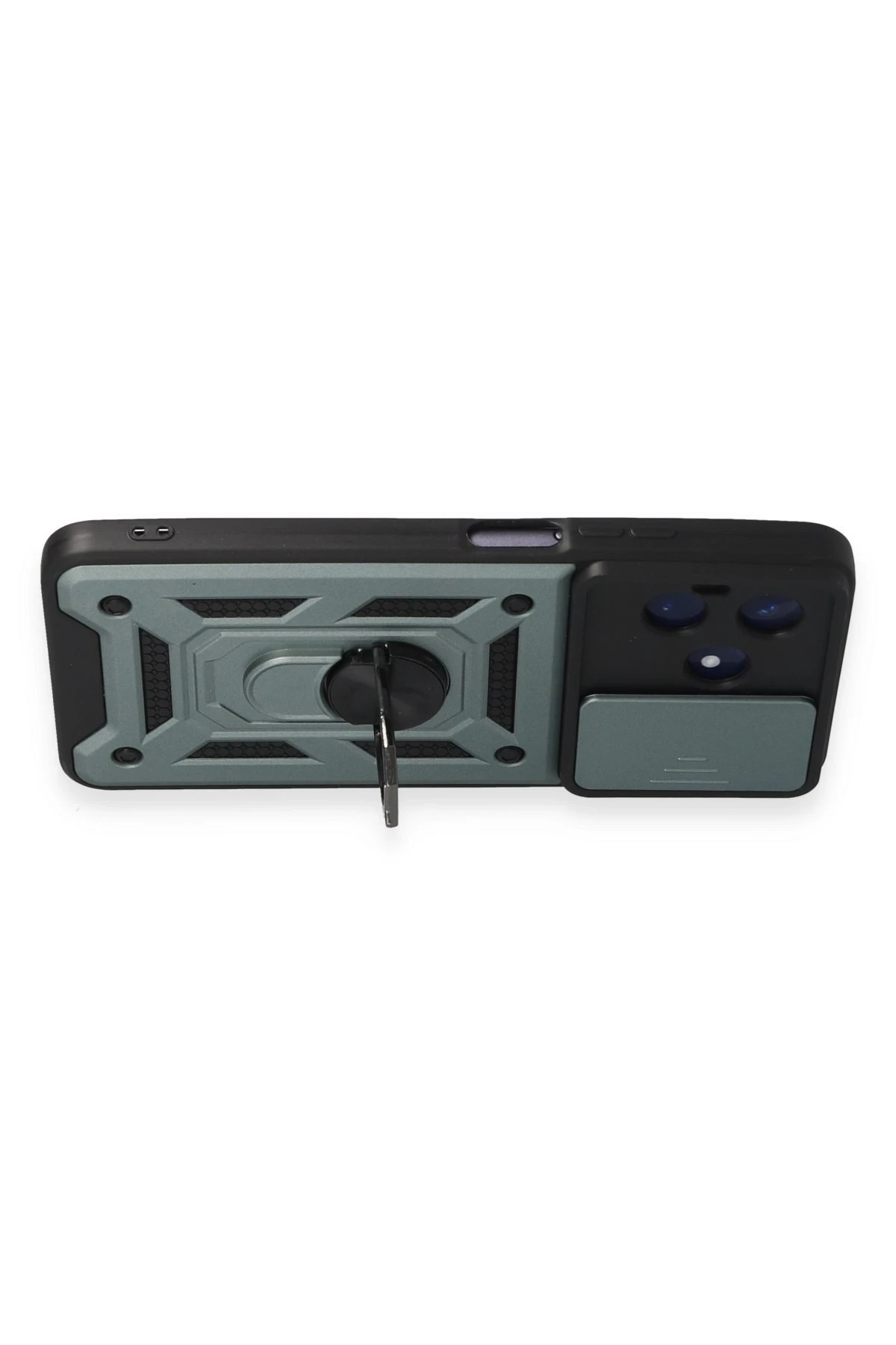 Newface Realme C53 Kılıf Pars Lens Yüzüklü Silikon - Yeşil