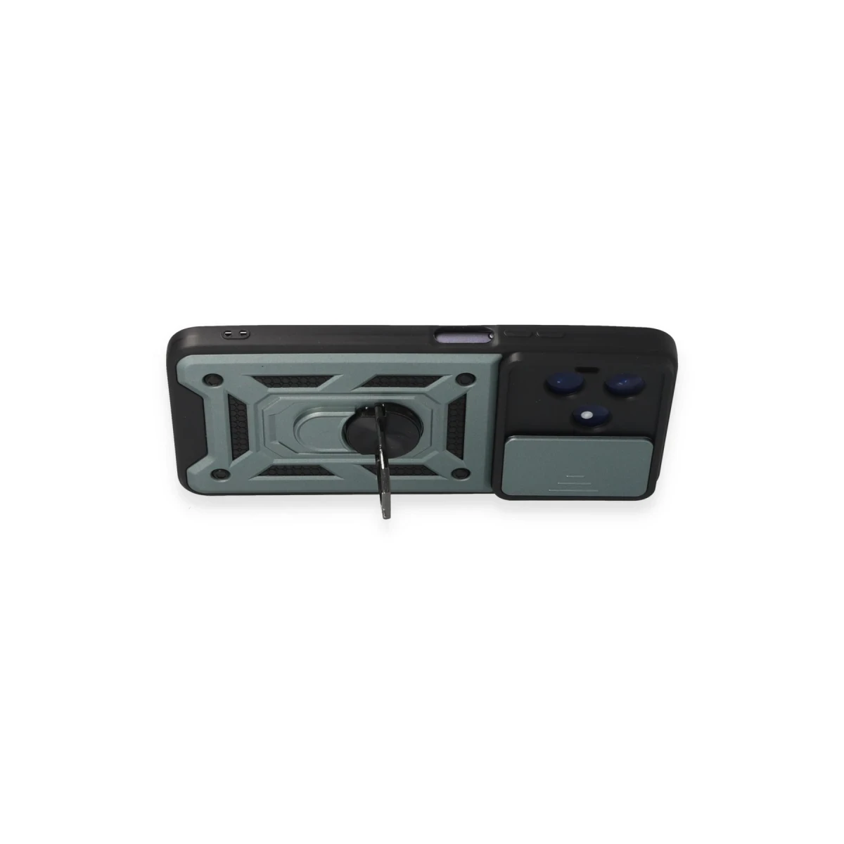 Newface Realme C53 Kılıf Pars Lens Yüzüklü Silikon - Yeşil